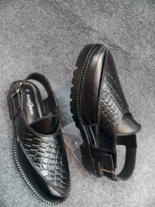 Chunky Genuine Leather Men's Shoes – Light Foam Sole – Comfortable and Stable for Everyday Use (Black)