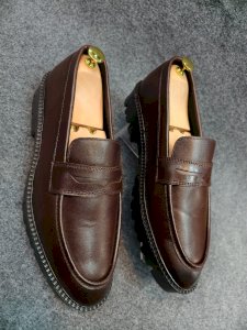 Chunky Genuine Leather Men's Shoes – Light Foam Sole – Comfortable and Stable for Everyday Use (Chocolate)