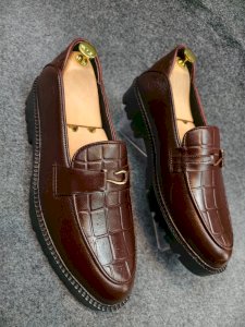 Chunky Genuine Leather Men's Shoes – Light Foam Sole – Comfortable and Stable for Everyday Use (Chocolate)