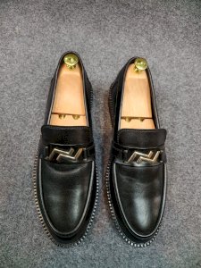 Chunky Genuine Leather Men's Shoes – Light Foam Sole – Comfortable and Stable for Everyday Use (Black)