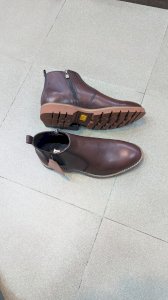 Men's Genuine Leather Chelsea Boots Premium Handmade Antiquing Process Upper with Ankle Height