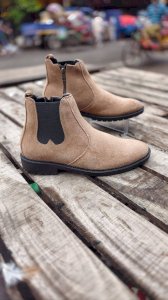 Men's Brown Suede Leather Mid-Top Chelsea Boots