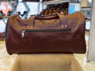 Vintage Leather Duffle Travel Bag