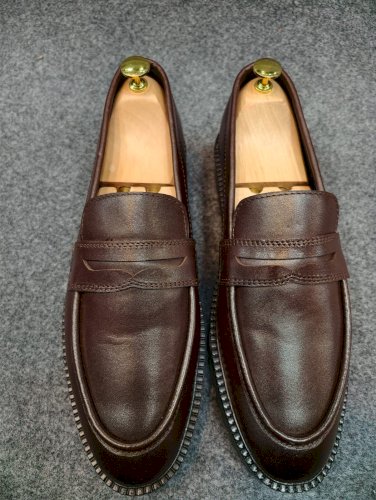Chunky Genuine Leather Men's Shoes – Light Foam Sole – Comfortable and Stable for Everyday Use (Chocolate)