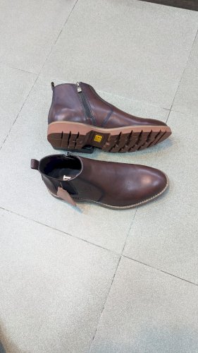 Men's Genuine Leather Chelsea Boots Premium Handmade Antiquing Process Upper with Ankle Height